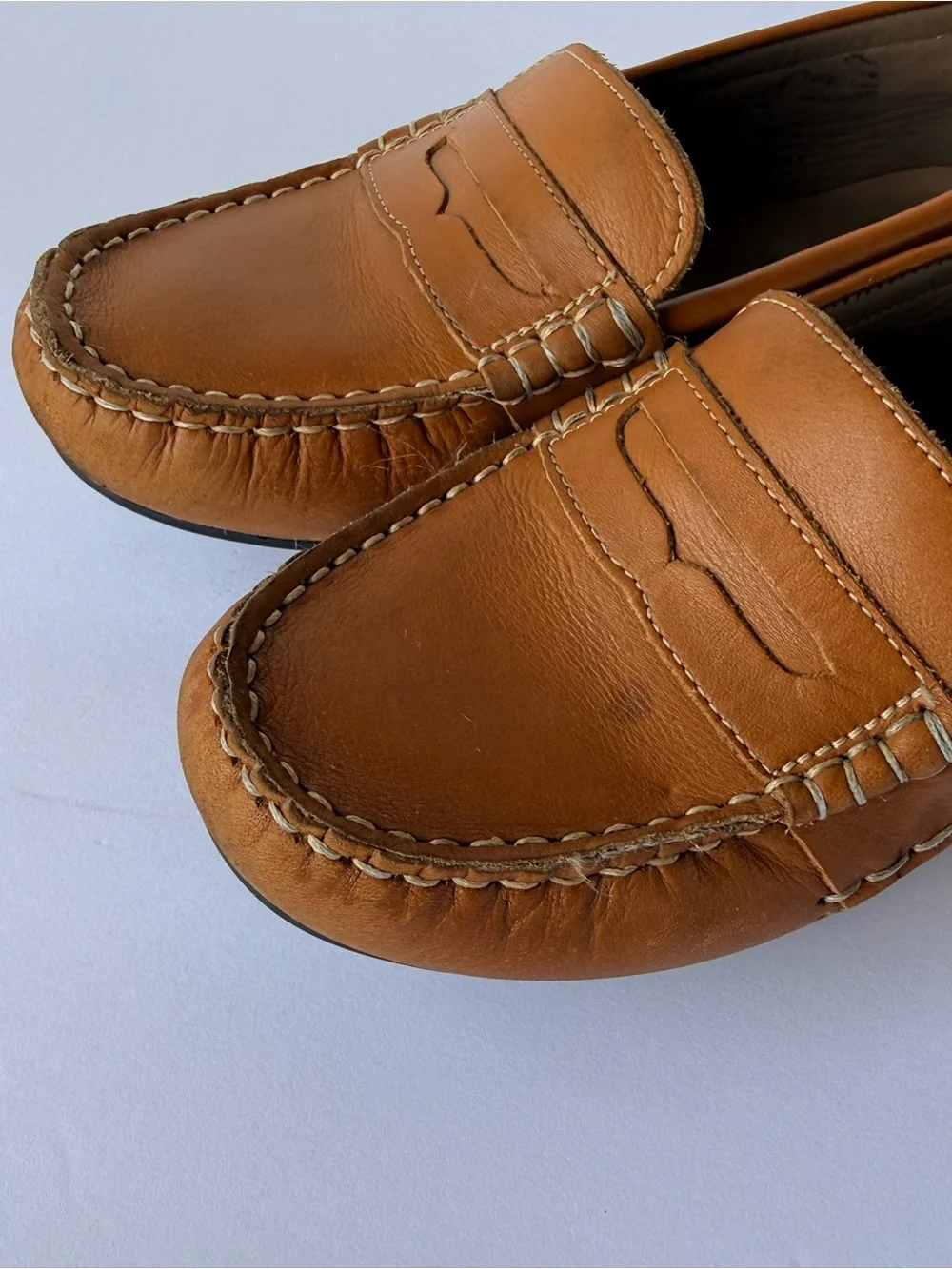 Polo by Ralph Lauren Kids Cognac Leather Penny Loafers